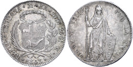 8 Reales, 1842, MB Lima, KM 142.10, Vz.  Vz - Peru