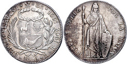 8 Reales, 1855, MB Lima, KM 142.10a, Leicht Berieben, Vz.  Vz - Perú
