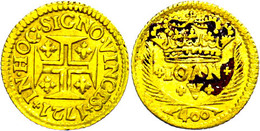 400 Reis, Gold, 1721, Joao V., Fb. 100, Etwas Belag, Ss.  Ss - Portogallo
