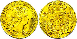 800 Reis, Gold, 1738, Joao V., Wellig, Kratzer, Ss.  Ss - Portogallo