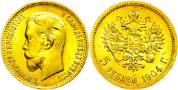 5 Rubel, Gold, 1898, Nikolaus II., Fb. 179, Kl. Kratzer, Vz-st.  Vz-st - Rusia