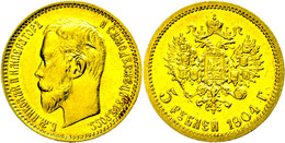 5 Rubel, Gold, 1904, Nikolaus II., Fb. 179, Etwas Berieben, Ss-vz.  Ss-vz - Rusland