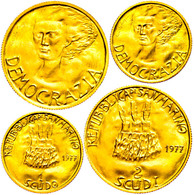 1 Und 2 Scudi, Gold, 1977, Demokratie, KM 73/74, F. St. - Saint-Marin