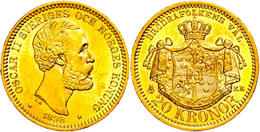 20 Kronen, Gold, 1898, Oskar II., Fb. 93, Wz. Kr., Vz-st.  Vz-st - Schweden