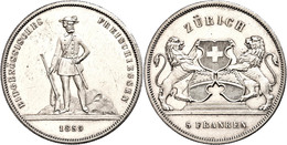 5 Franken, 1859, Zürich, HMZ 2-1343c, Vz.  Vz - Altri & Non Classificati