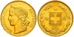 20 Franken, Gold, 1891, Fb. 495, Vz.  Vz - Sonstige & Ohne Zuordnung