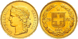 20 Franken, Gold, 1894, Fb. 495, Vz.  Vz - Other & Unclassified