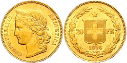 20 Franken, Gold, 1896, Fb. 495, Kl. Rf., Ss.  Ss - Andere & Zonder Classificatie