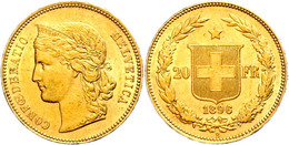 20 Franken, Gold, 1896, Fb. 495, Kl. Rf., Ss.  Ss - Sonstige & Ohne Zuordnung