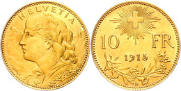 10 Franken, Gold, 1915, Fb. 503, Vz.  Vz - Altri & Non Classificati