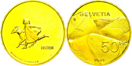 50 Franken, Gold, 2001, 100. Todestag Von Johann Spyri, 10,16 G Fein, Fb. 520, Angelaufen/Fingerabdrücke, Mit Zertifikat - Other & Unclassified