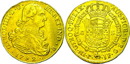 8 Escudos, Gold, 1792, Karl IV., Popayan, KM 62.2, Kl. Rf., Ss  Ss - Sonstige & Ohne Zuordnung