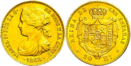 10 Escudos, Gold, 1868, Isabel II., Fb. 336, Vz.  Vz - Otros & Sin Clasificación