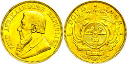 Pound, Gold, 1898, Fb. 2, Kl. Rf., Ss+.  Ss - Sud Africa