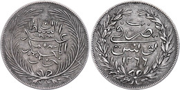 5 Riyal, AH 1266, Abdülmecid, Tunis, KM 108 (Tunesien), Ss.  Ss - Oosterse Kunst