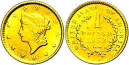 1 Dollar, Gold, 1852, Philadelphia, Fb. 84, Ss.  Ss - Andere & Zonder Classificatie