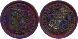 1/2 Cent, 1856, Kupfer, KM 70, Kl. Rf, Kl. Kratzer Auf Dem Avers, Ss-vz.  Ss-vz - Andere & Zonder Classificatie