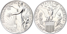 1/2 Dollar, 1915, Panama Pacific Expo, San Franzisco, KM 135, Ss+  Ss - Andere & Zonder Classificatie