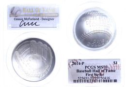 Dollar, 2014, P, Baseball Hall Of Fame, In Slab Der PCGS Mit Der Bewertung MS70, First Strike, Cassie McFarland Label. - Sonstige & Ohne Zuordnung