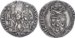 Grosso, O.J. (1458-1464), Pius II., Rom, Kl. Kratzer, Ss.  Ss - Ohne Zuordnung
