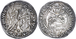 Grosso, O.J. (1492-1503), Alexander VI., Rom, CNI 49, Ss-vz.  Ss-vz - Ohne Zuordnung