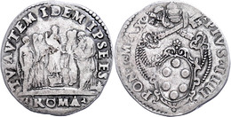 Testone, O.J. (1559-1565), Pius IV., Rom, Muntoni 16, Serafini 75, CNI 2, Ss. Selten!  Ss - Non Classificati