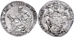 Testone, 1597, Clemens VIII., Rom, CNI 28, Kl. Schrötlingsriss,  Ss.  Ss - Non Classés