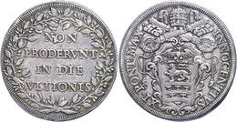 Piastra, O.J. (1676/1689), Innozenz XI., Rom, Dav. 4096, Muntoni 37, Schöne Patina, Kl. Rf., Ss.  Ss - Non Classés