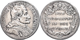 Piastra, O.J. (1682), Innozenz XI., Rom, Dav. 4091, Muntoni 35, Broschierspuren, Felder Bearbeitet, Ss.  Ss - Non Classés