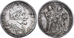 Testone, 1690, Alexander VIII., Rom, Muntoni 14, Schrötlingsfehler, Vz.  Vz - Unclassified