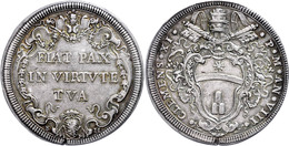 1/2 Piastra, O.J. (1700-1721), Clemens XI., Rom, Muntoni 54, Schrötlingsfehler, Ss-vz.  Ss-vz - Non Classés