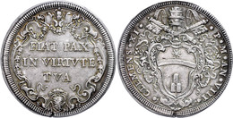 1/2 Piastra, O.J. (1700-1721), Clemens XI., Rom, Muntoni 54, Schrötlingsfehler, Ss-vz.  Ss-vz - Ohne Zuordnung