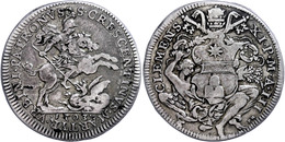 1/2 Piastra, 1703, Clemens XI., Rom, Muntoni 56, Bohrstelle, Schrötlingsfehler, Ss.  Ss - Unclassified