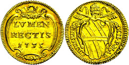 Scudo, Gold, 1735, Clemens XII., Rom, Muntoni 10, Fb. 224, Vz.  Vz - Ohne Zuordnung