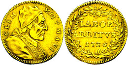 Scudo, Gold, 1736, Clemens XII., Rom, Fb. 220, Kratzer, Poliert, Ss.  Ss - Non Classés
