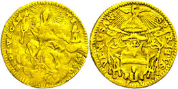 1/2 Zecchino, Gold, 1740, Sede Vacante, Fb. 227, Ss.  Ss - Ohne Zuordnung