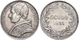 Scudo, 1835, Gregor XVI., Rom, Dav. 192, Kl. Rf., Ss.  Ss - Non Classés