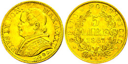 20 Lire, Gold, 1867, Pius IX., Rom, Fb. 282, Ss-vz.  Ss-vz - Non Classés