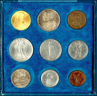 Set Zu 5 Centesimi Bis 100 Lire (Gold), 1929, Pius XI., In Ausgabeschatulle (etwas Bestoßen), St.  St - Vaticaanstad