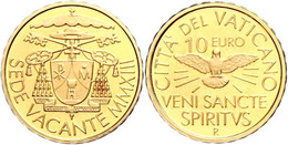 10 Euro Gold, 2013, Sede Vacante, Fb. 468, In Kapsel, In Originalschatulle Mit Zertifikat Und Umverpackung, PP. Auflage  - Vaticaanstad