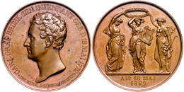 Preussen, Friedrich Wilhelm III., Bronzemedaille (Dm. Ca. 50,50mm, Ca. 69,46g), 1829, Von , Auf Carl Von Brühl. Av: Kopf - Other & Unclassified