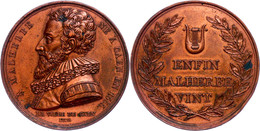 Frankreich, Bronzemedaille (Dm. 41 Mm, 36,8 G), 1815, Von E. Gatteaux, Auf Den Dichter Und Lyriker Malherbe, Av: Brustbi - Sonstige & Ohne Zuordnung