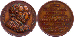 Frankreich, Ludwig XVIII., Bronzemedaille (Dm. 33 Mm, 22 G), O.J. (1817), Von F. Gayrard, Auf Die Wiederherstellung Der  - Otros & Sin Clasificación