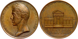 Frankreich, Bronzemedaille (Dm. 51 Mm, 57 G), 1829, Von F. Gayrard, Auf Den Justizpalast In Perigueux, Av: Kopf Charles  - Autres & Non Classés