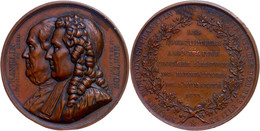 Frankreich, Bronzemedaille (Dm. 42 Mm, 34 G), 1833, Von Barre, Benjamin Franklin Und Antoine Montyon, Av: Brustbilder Na - Other & Unclassified