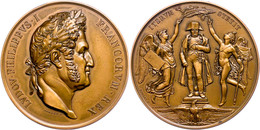 Frankreich, Louis Philippe I., Bronzemedaille (Dm. 75 Mm, 224 G), 1833, Von F. Domard, Auf Die Enthüllung Der Neuen Napo - Other & Unclassified