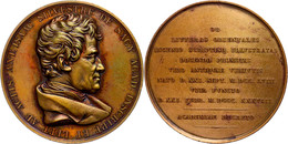 Frankreich, Bronzemedaille (Dm. 60 Mm, 110 G), 1838, Von F. Depaulis, Auf Antoine Isaac Silvestre De Sacy, Av: Brustbild - Altri & Non Classificati