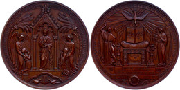 Frankreich, Bronzemedaille (Dm. 70 Mm, 145 G), 1889, Von Oudine, Kommunion/Konfirmationsmedaille, Av: Jesus In Aedicula  - Sonstige & Ohne Zuordnung