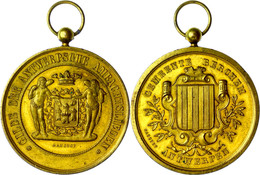 Belgien, Kupfermedaille Vergoldet (Dm Ca. 52mm, 43,85g), O.J., Von .Mauquoy. Gemeinde Berchem- Gilde Der Antwerpische Am - Autres & Non Classés