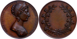 Frankreich, Bronzemedaille (Dm. 41 Mm, 38 G), O.J., Von H. Desnoyers, Preismedaille, Av: Kopf Marie Therese Charlotte Na - Autres & Non Classés